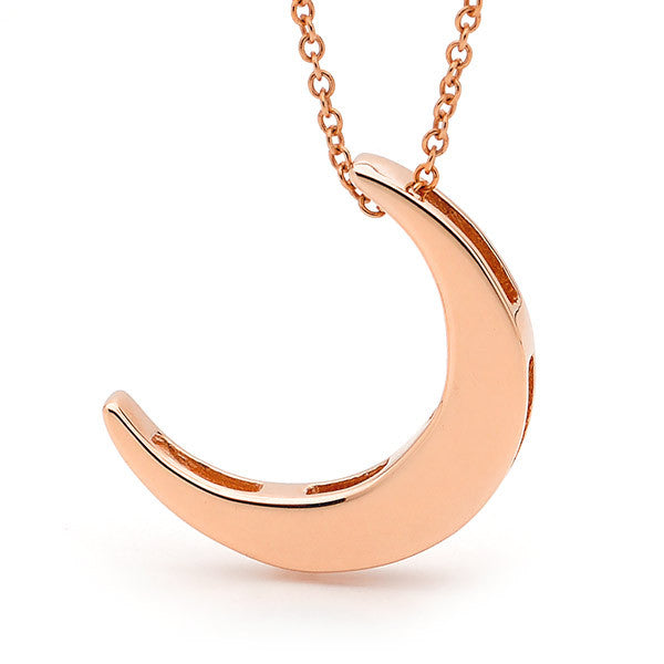 Moon and star necklace deals rose gold