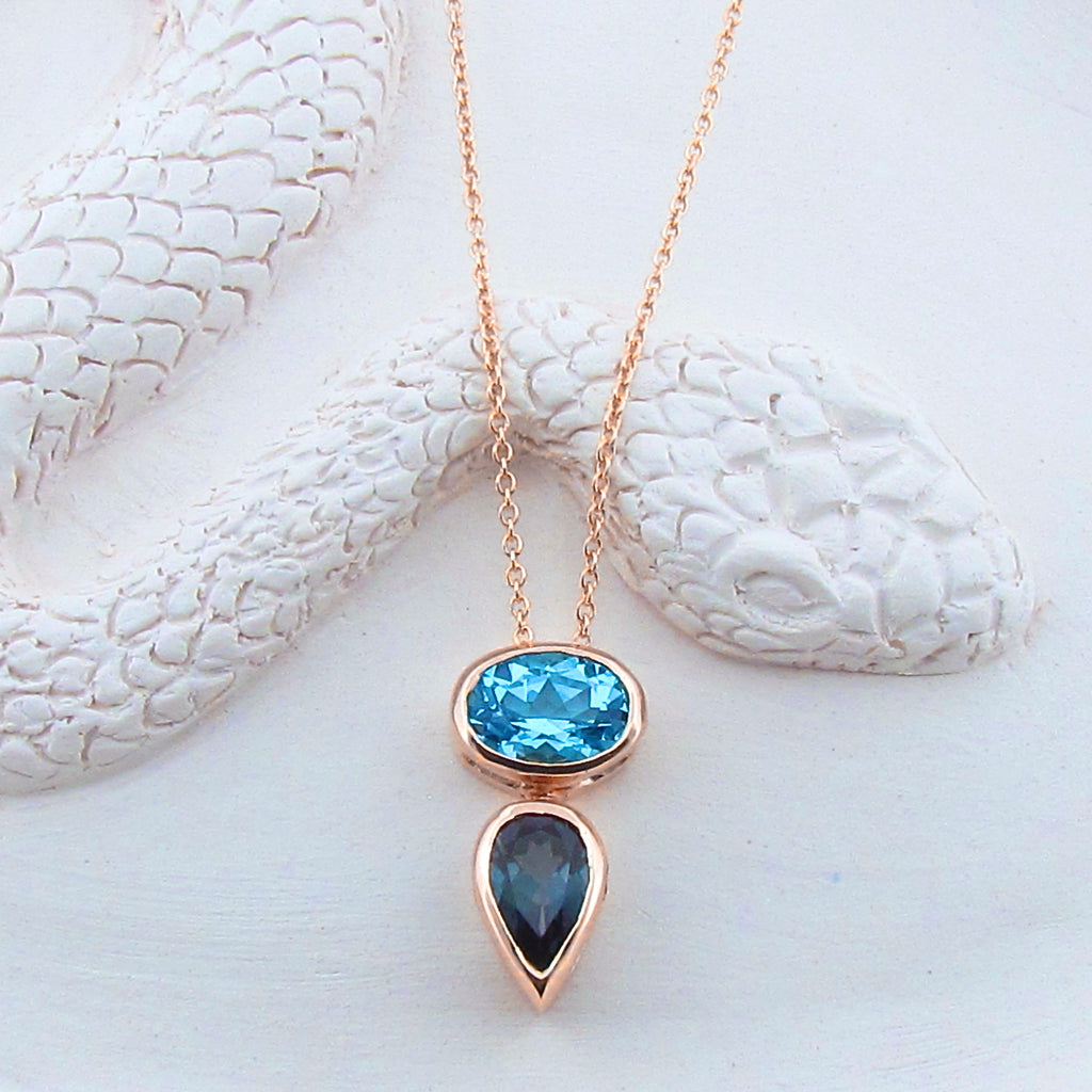 Rose Gold Balance Topaz Sliding Pendant