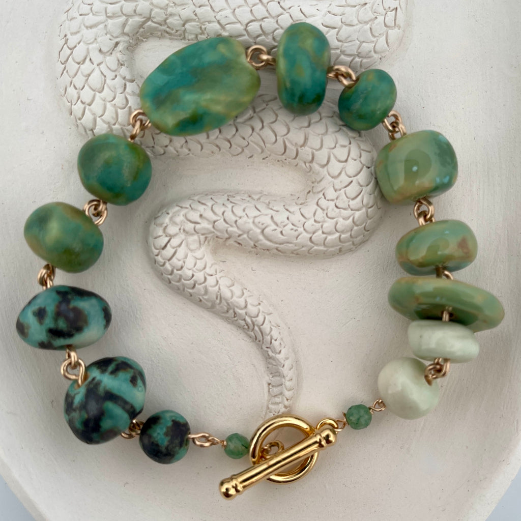 Ceramic Aventurine Beaded Bracelet