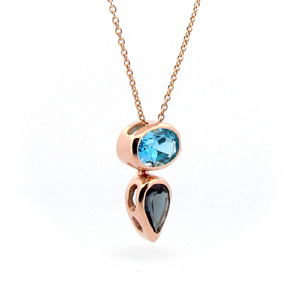 Rose Gold Balance Topaz Sliding Pendant