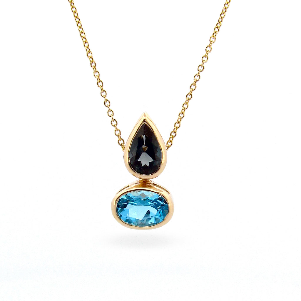 Rose Gold Balance Topaz Sliding Pendant