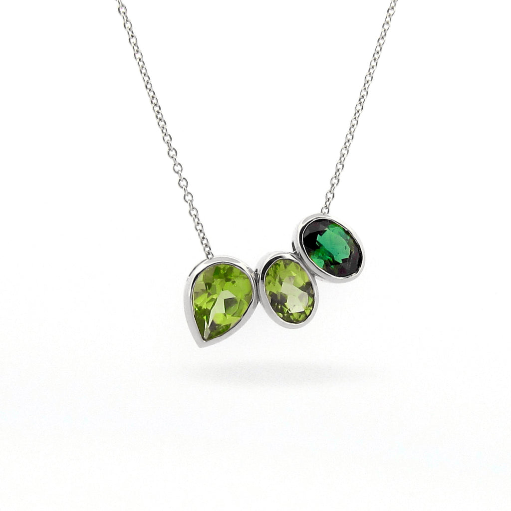 Sterling Silver Peridot Oval Sliding Pendant