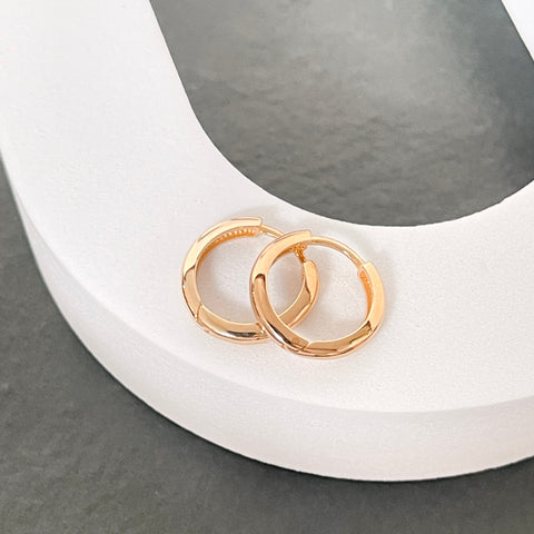 9ct rose gold round hoops 16mm