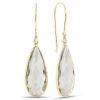 Yellow, white or Rose Gold Diamond Green Quartz Tear Briolette Drop Earrings