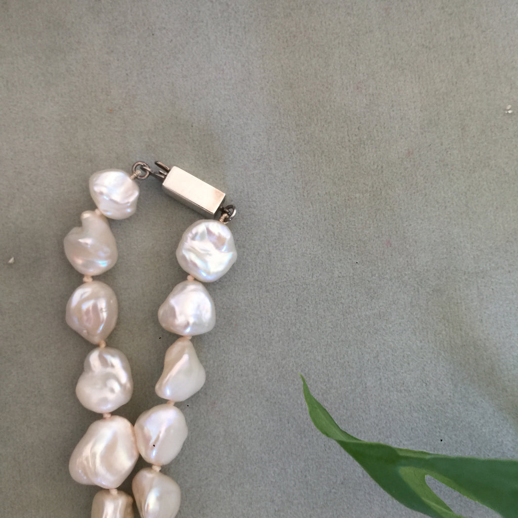 White Baroque Freshwater Pearl Necklace