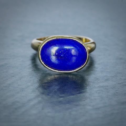 9ct Yellow Gold Lapis Simplicity Ring