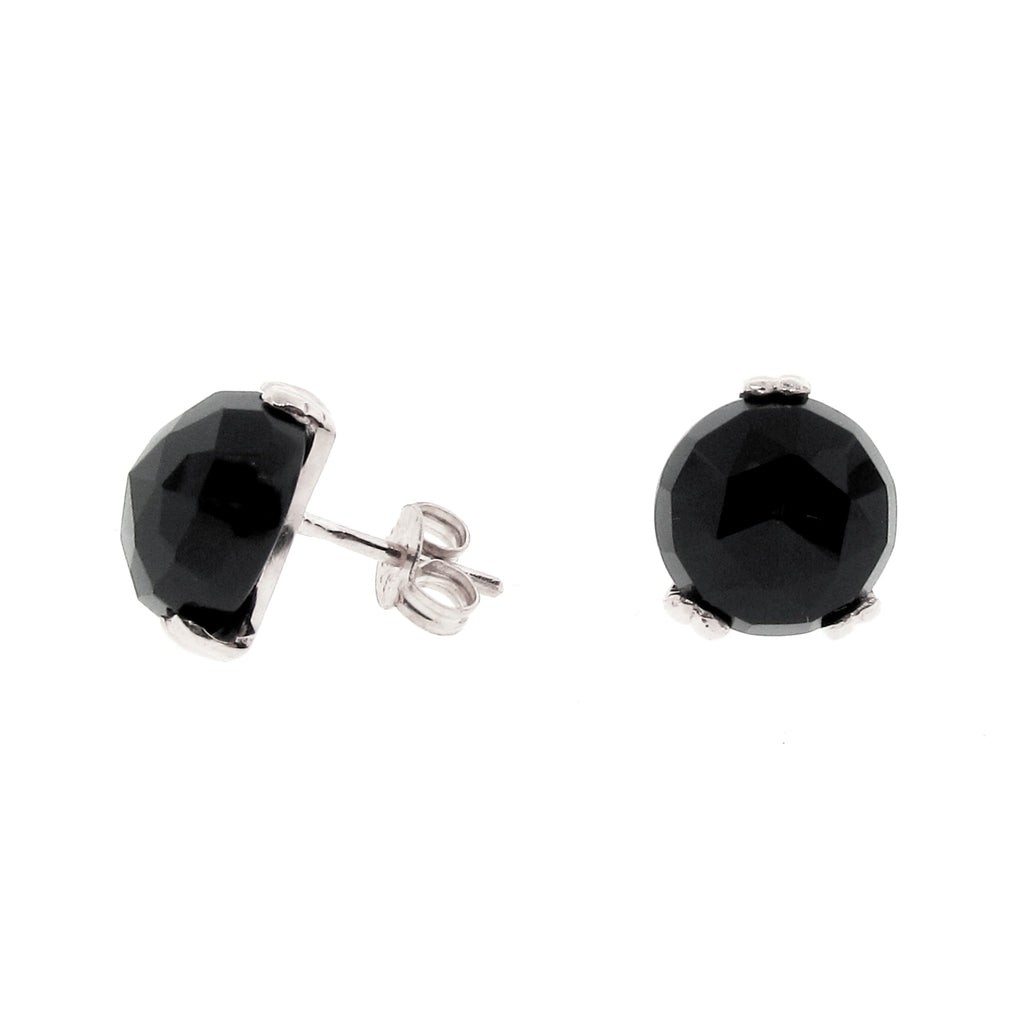 Silver Small 'Era' Onyx earstuds