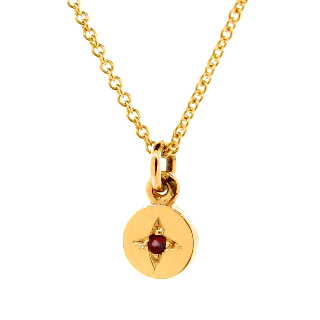 Yellow Gold Ruby Small Eclipse Pendant