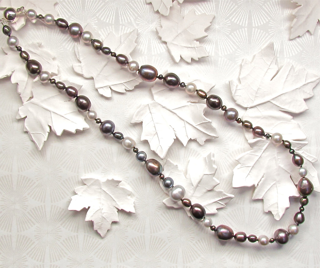 Black Freshwater Pearl Tears from the Moon Necklace