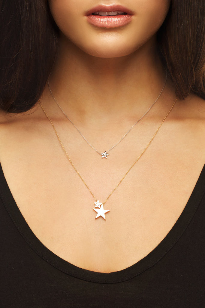 Rose Gold Diamond Baby Star Pendant