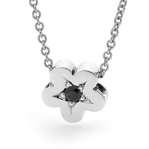 Sterling Silver Dark Blue Sapphire Baby Blossom Necklace