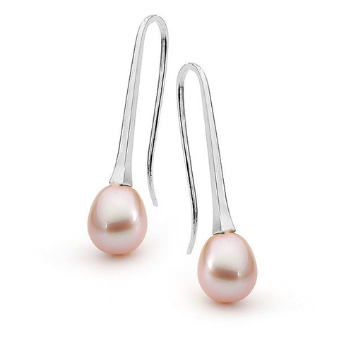 Sterling Silver Pearl Medium Drop Earrings